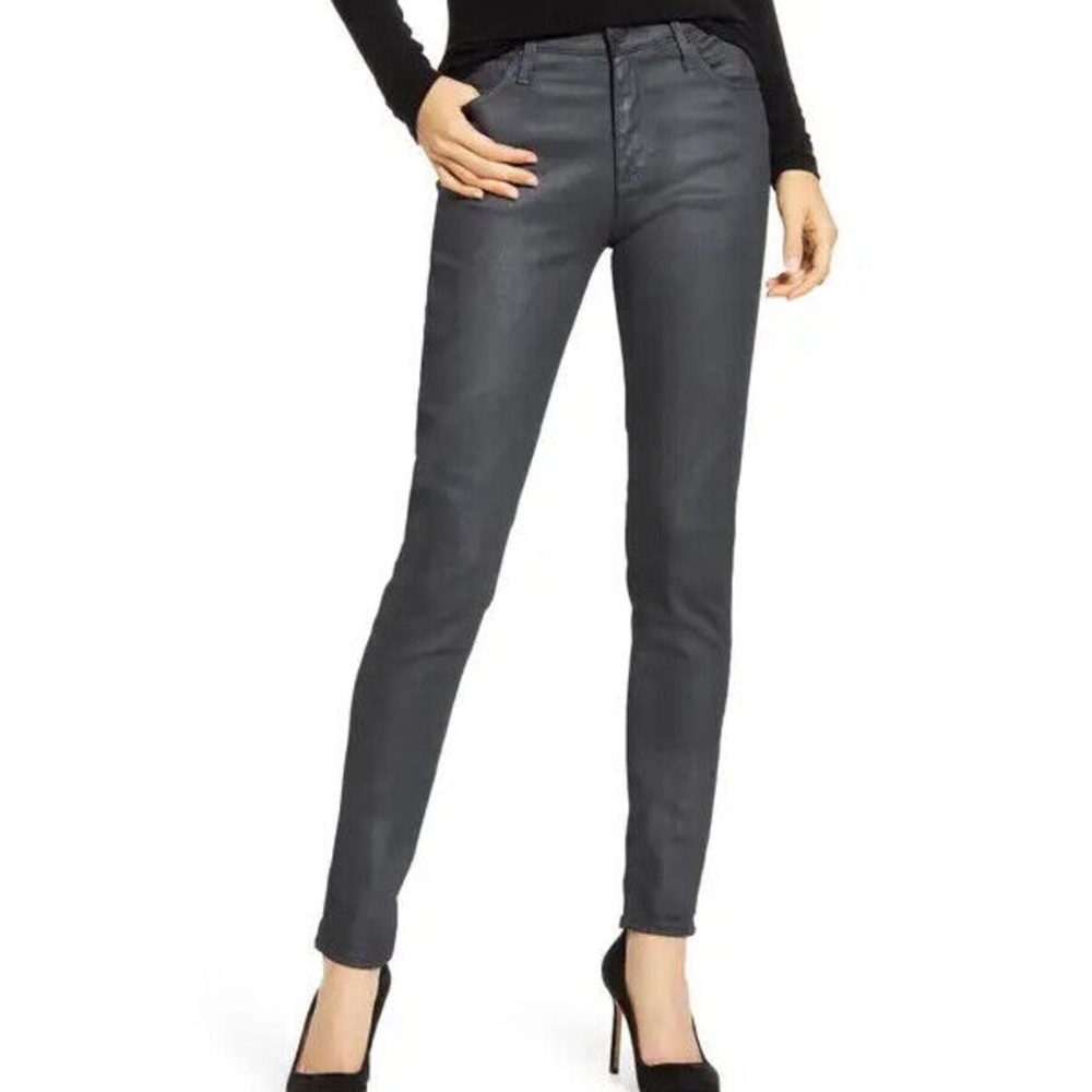 NWT AG Adriano Goldschmied The Farrah Skinny H/R Leatherette Jeans Size 27 Z176